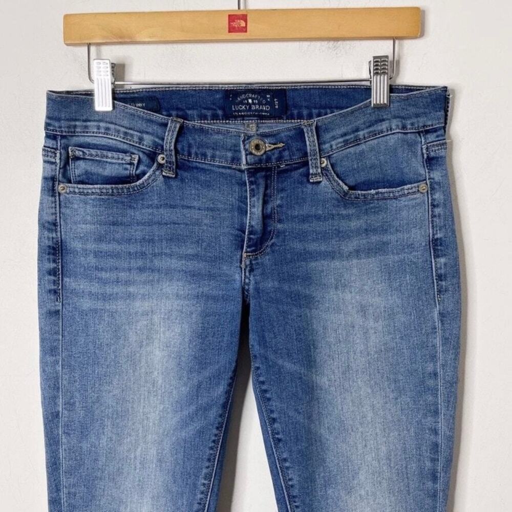 Lucky Brand Charlie Skinny Jeans Womens 4/27 Low Rise Blue Denim Stretch Casual - Picture 3 of 7